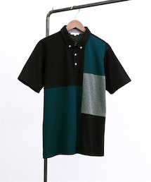 nissen | 半袖切替デザインカノコポロシャツ【３L以上お腹ゆったり】(ポロシャツ)