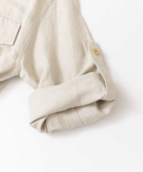 URBAN RESEARCH（アーバンリサーチ）の「LI/RYノーカラーサファリジャケット∴（ミリタリージャケット・レディース・BEIGE/NAVY・FREE）」の10枚目の写真