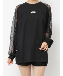 EVRIS | レースコンビトップスBIGロンT(Tシャツ/カットソー)