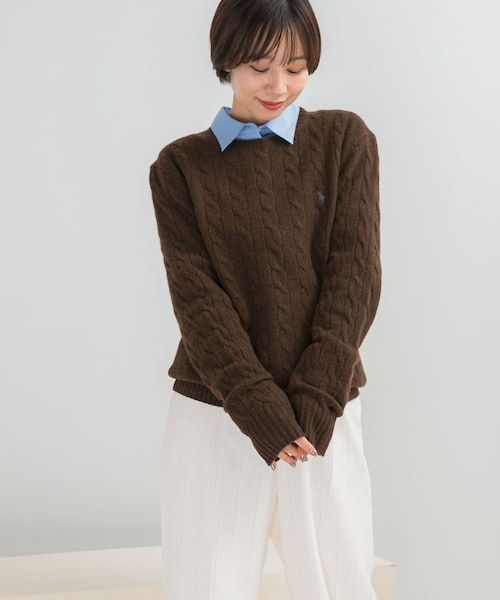 URBAN RESEARCH ROSSO（アーバンリサーチロッソ）の「POLO RALPH LAUREN　WOOL CASHMERE KNIT（ニット/セーター・レディース・NAVY/GREY/BROWN・S/M）」の2枚目の写真