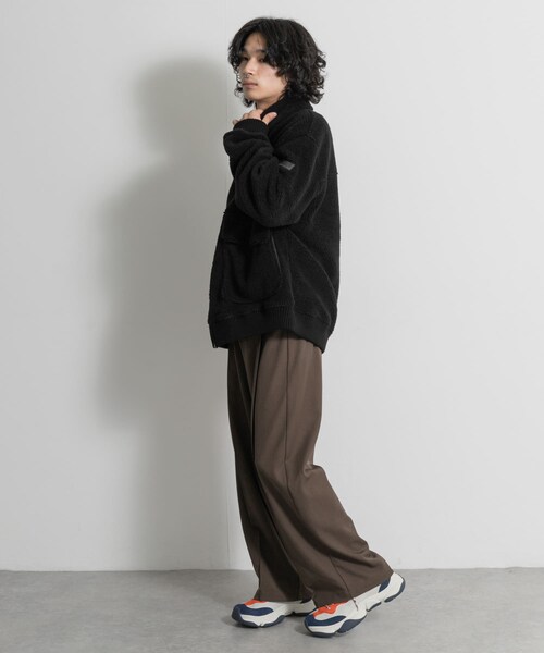 THE GOODLAND MARKET（ザグッドランドマーケット）の「AIGLE　ジップアップ シェルパフリース（ブルゾン・レディース・NOIR/OSIER・S/L）」の9枚目の写真