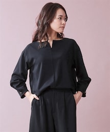 7days Life Styling | 【レディーススーツ】セットアップ対応ブラウス(上下別売・すごく伸びる多機能変り織リスピィシリーズ)(シャツ/ブラウス)