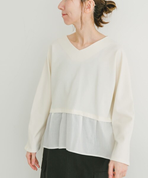 ITEMS URBANRESEARCH（アイテムズ アーバンリサーチ）の「カットミラノドッキングプルオーバー（Tシャツ/カットソー・レディース・BORDER/OFF/BLK・FREE）」の5枚目の写真