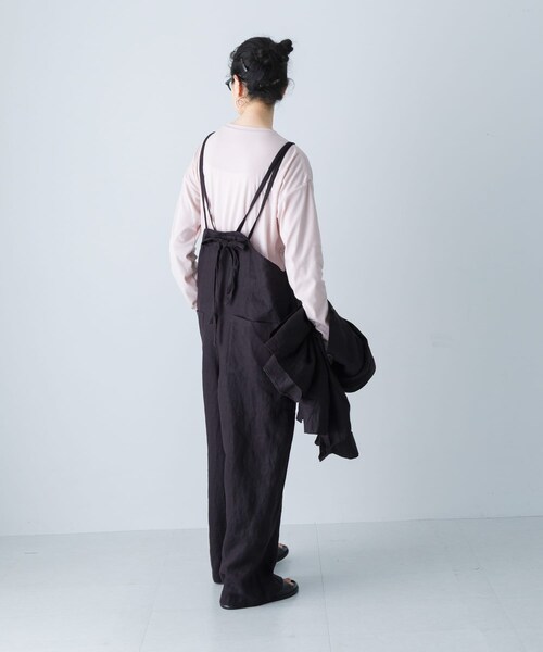かぐれ（カグレ）の「リネンサロペット（つなぎ/オールインワン・レディース・GREGE/CHARCOAL/BLACK・Free）」の21枚目の写真