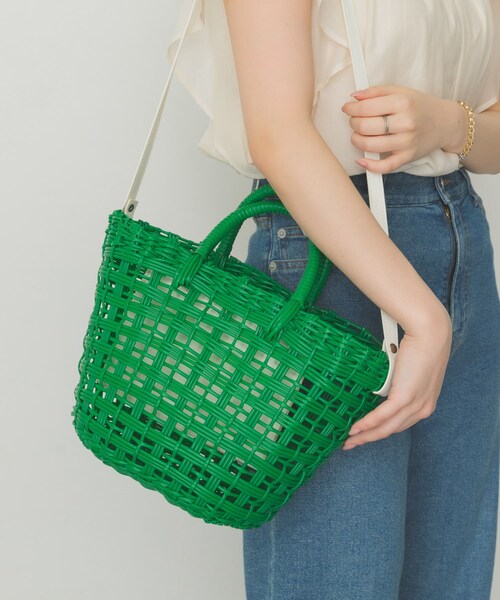 RODE SKO（ロデスコ）の「ショルダー付編みかごバッグ（かごバッグ・レディース・BROWN/WHITE/GREEN/BLUE・one）」の16枚目の写真