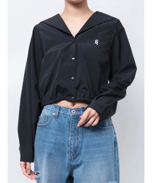 CALNAMUR（カルナムール）の「SAILOR COLLAR BLOUSON/セーラーカラーブルゾン（ブルゾン・レディース・ホワイト/ピンク/ネイビー・F）」の4枚目の写真