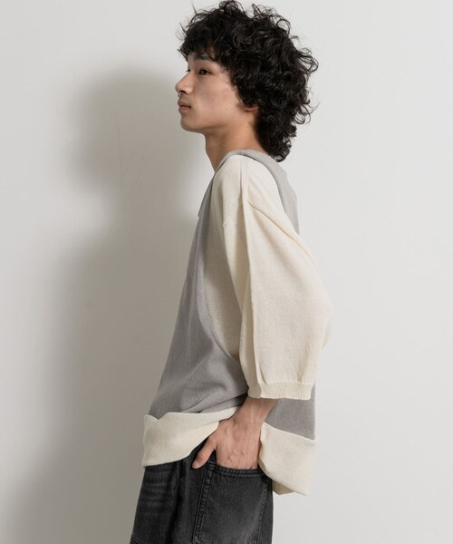 THE GOODLAND MARKET（ザグッドランドマーケット）の「master key　ORIGAMI（ニット/セーター・メンズ・WHTxGRY/BEGxGRN/BLK/NVY・FREE）」の7枚目の写真