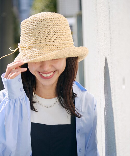 VIS(ビス)の「ナチュラル雑材ハット(ハット・レディース・ダークブラウン/ベージュ/ベージュ系・F)」の13枚目の写真