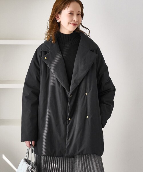 ROPE' PICNIC（ロペピクニック）の「2WAY中綿テーラードコート（ダウンジャケット/コート・レディース・スミクロ/ベージュ・F）」の2枚目の写真