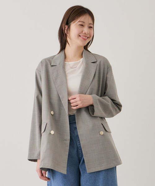 Jayro(ジャイロ)の「グレンチェックテーラードジャケット(テーラードジャケット・レディース・チャコール/グレー/ブラウン・M)」の2枚目の写真