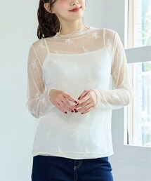 nissen | 大きいサイズ レースシアーインナープルオーバー(Tシャツ/カットソー)
