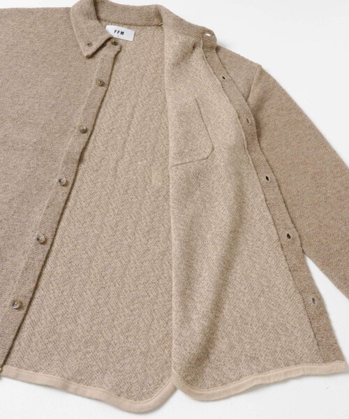 THE GOODLAND MARKET（ザグッドランドマーケット）の「FFM　TWEEDLIKE SHIRTS（カーディガン/ボレロ・レディース・Black/Beige・1/2）」の19枚目の写真