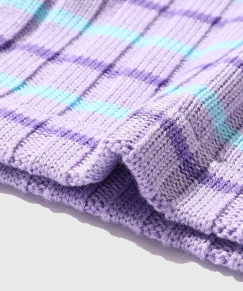 ADAM ET ROPE'（アダムエロペ）の「【RICE NINE TEN/ライス ナイン テン】RIBBED KNIT POLO SHIRT（ポロシャツ・メンズ・グレー/ベージュ/ラベンダー系・1/2）」の14枚目の写真