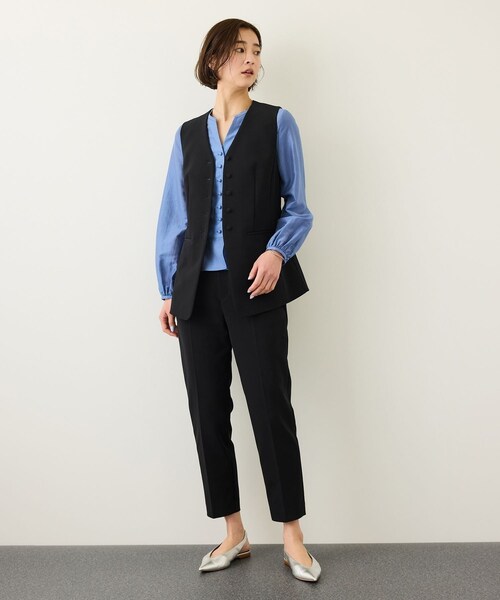 ROPE'（ロペ）の「ダブルクロスストレッチペンシルパンツ/接触冷感・イージーケア・セットアップ対応（その他パンツ・レディース・ブラック/ベージュ・36/38）」の12枚目の写真