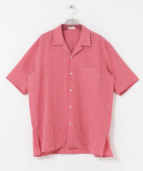 URBAN RESEARCH(アーバンリサーチ)の「『別注』Cale×URBAN RESEARCH ギンガムチェック SHORT-SLEEVE SHIRTS(シャツ/ブラウス・メンズ・PINK×RED・3/4)」の10枚目の写真