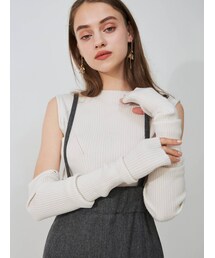 MERCURYDUO | アームウォーマー付きリブニット(ニット/セーター)