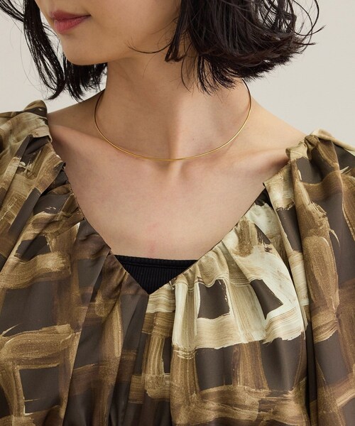 ROPE'(ロペ)の「スクエア ジオメトリックプリントワンピース/洗える(ドレス・レディース・ダークブラウン/ブルー・F)」の19枚目の写真