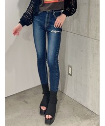 GYDA | H/W BITダメージスキニーデニムパンツ(デニムパンツ)