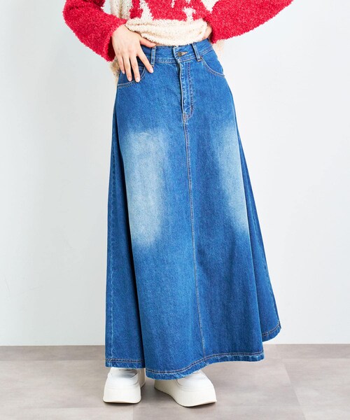 SENSE OF PLACE by URBAN RESEARCH（センスオブプレイスバイアーバンリサーチ）の「ANNA SUI NYC　オーバードレープデニムロングスカート（デニムスカート・レディース・BLUE/BLACK・S/M）」の14枚目の写真