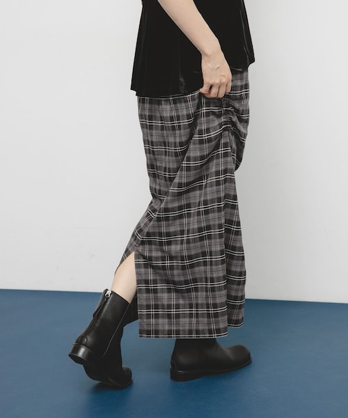 KBF（ケイビーエフ）の「サイドデザインチェックスカート（スカート・レディース・BLACK/YELLOW/BLUE・one）」の7枚目の写真