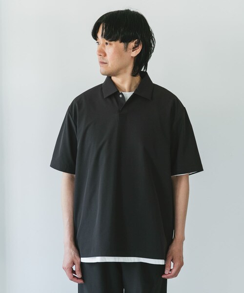 URBAN RESEARCH DOORS（アーバンリサーチドアーズ）の「『UR TECH』サマシェア ポロシャツ（ポロシャツ・メンズ・CHARCOAL/L.BLUE/BLACK・M/L/XL）」の7枚目の写真