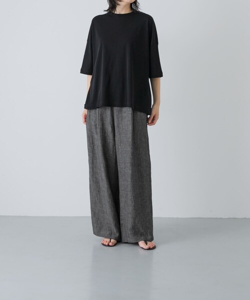 かぐれ（カグレ）の「ハイツイストコットン半袖Tシャツ（Tシャツ/カットソー・レディース・OFF/BLACK/CHARCOAL・Free）」の20枚目の写真