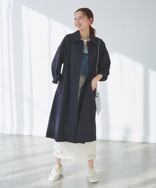 ROPE' PICNIC（ロペピクニック）の「【撥水・花粉ガード】ステンカラーコート/スプリングコート（ステンカラーコート・レディース・ベージュ/ベージュ系/ネイビー・36/38）」の22枚目の写真