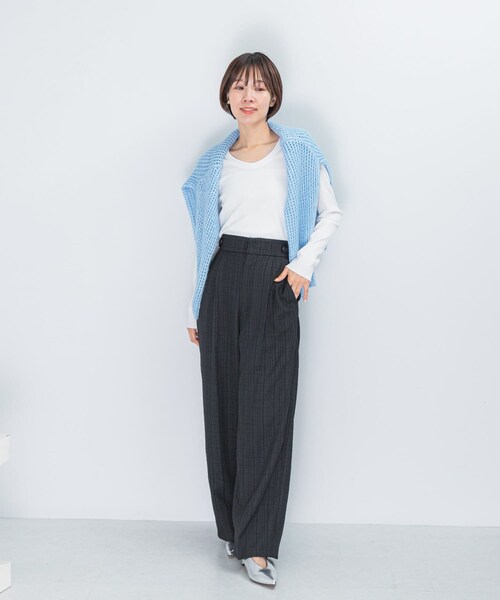 URBAN RESEARCH ROSSO（アーバンリサーチロッソ）の「Uネックリブプルオーバー（Tシャツ/カットソー・レディース・OFF WHITE/RED/BLACK・FREE）」の7枚目の写真