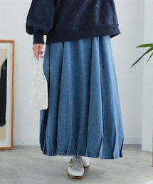 nissen | ＜大きいサイズ＞デニムバルーンスカート(スカート)