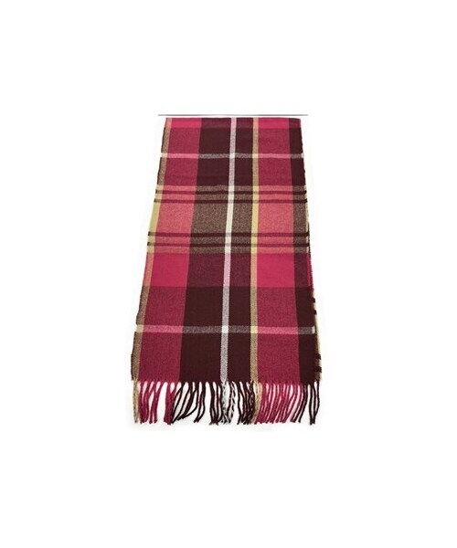 nissen（ニッセン）の「PAGE ONE（ページワン）チェックマフラー（マフラー・メンズ・ダークグレー×サックス/ベージュ系/黒系/チェックG(パープル系)/チェックAD(赤系)・Y）」の5枚目の写真