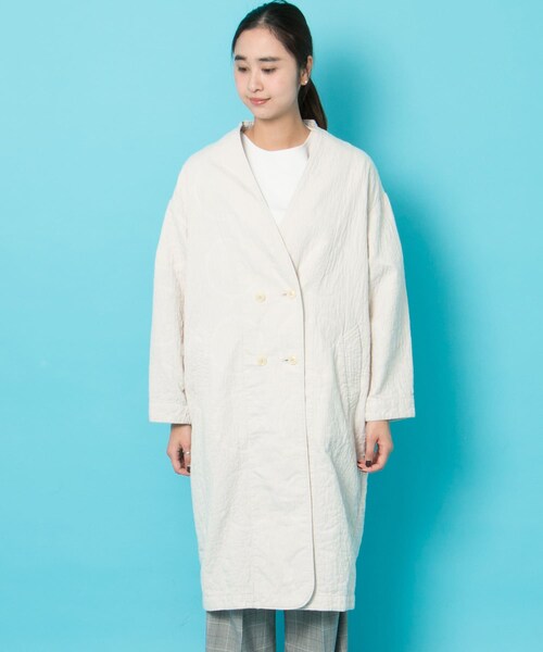 URBAN RESEARCH（アーバンリサーチ）の「ヴォロノイジャカードノーカラーコート（ノーカラージャケット・レディース・OFF/CHARCOAL・FREE）」の8枚目の写真