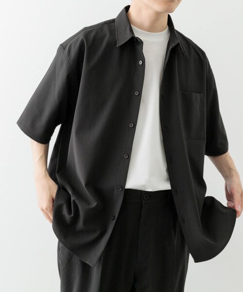 ITEMS URBANRESEARCH（アイテムズ アーバンリサーチ）の「ヨウリュウレギュラーカラー半袖シャツ（シャツ/ブラウス・メンズ・NVY/BRN/BLK・M/L）」の9枚目の写真