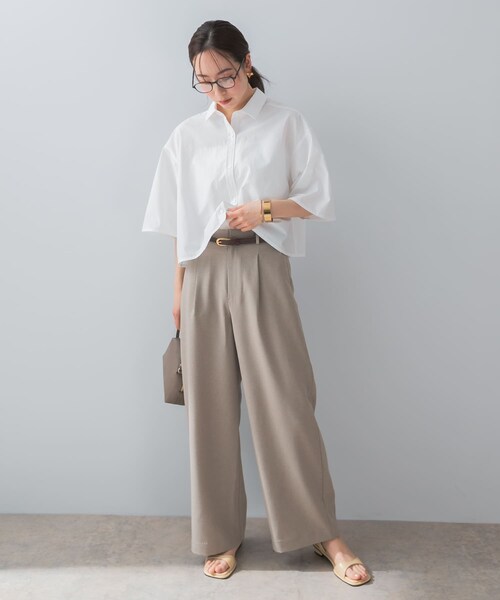 URBAN RESEARCH ROSSO（アーバンリサーチロッソ）の「F by ROSSO　ハーフスリーブクロップドシャツ（シャツ/ブラウス・レディース・OFF WHITE/P/BEIGE・FREE）」の5枚目の写真
