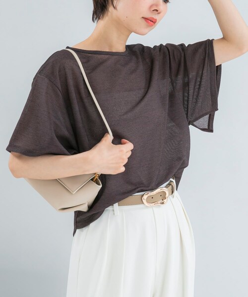 URBAN RESEARCH ROSSO（アーバンリサーチロッソ）の「スリットスリーブカラミカットソー（Tシャツ/カットソー・レディース・BROWN/IVORY/SAX・Free）」の13枚目の写真
