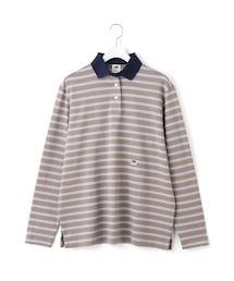 ADAM ET ROPE' | 【HOMME girls×FRUIT OF THE LOOM】Striped Long Sleeve Polo(ポロシャツ)