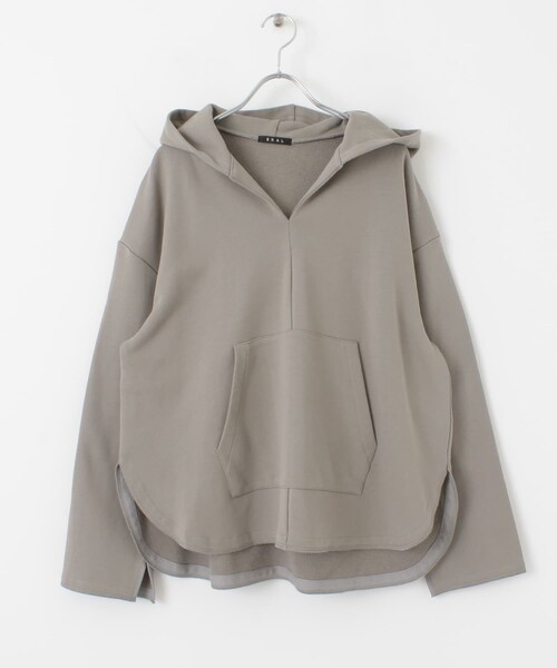 EKAL（エカル）の「EKAL　レイクショアキーネックフーディー（パーカー・レディース・カーキ/ベージュ/チャコール・FREE）」の20枚目の写真