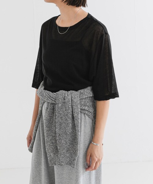 URBAN RESEARCH（アーバンリサーチ）の「new basic　ドライツイストシアーTシャツ（Tシャツ/カットソー・レディース・BLACK/WHITE/NAVY/BURGUNDY/CHARCOAL・FREE）」の19枚目の写真