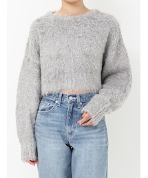 EVRIS | カラーシャギークロップドニットトップス(ニット/セーター)