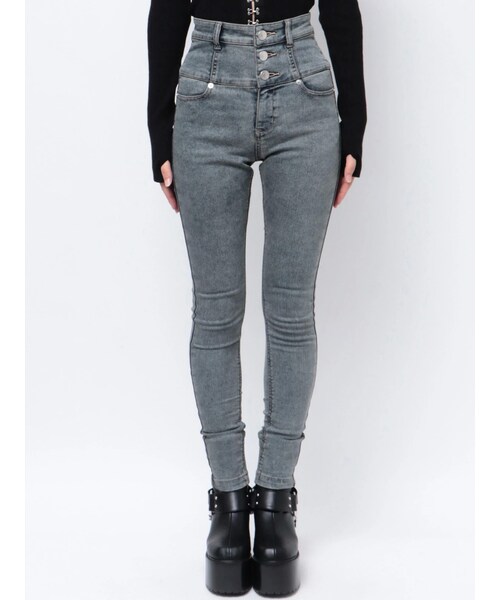 EMODA（エモダ）の「【ELDER】NUDE H/W DENIM（デニムパンツ・レディース・ブルー/ブラック/インディゴ・XS/S/M）」の7枚目の写真