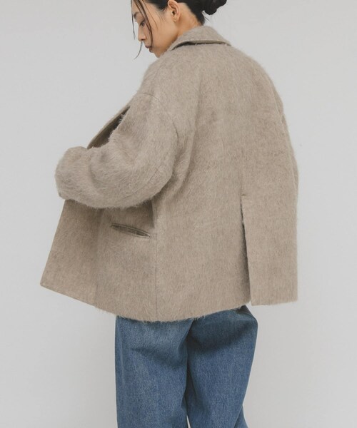 KBF（ケイビーエフ）の「シャギーテーラードジャケット（テーラードジャケット・レディース・CHARCOAL/BLUE MIX/MOCHA・One）」の20枚目の写真