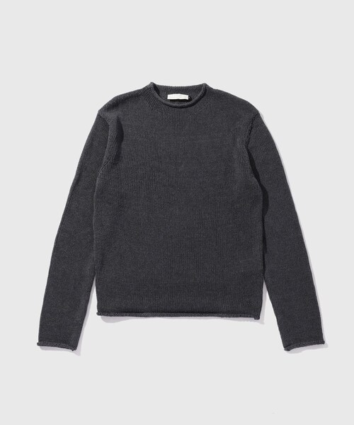ADAM ET ROPE'(アダムエロペ)の「【AMOMENTO/アモーメント】 PAPER YARN PULLOVER(ニット/セーター・メンズ・チャコール/ベージュ・L/M)」の4枚目の写真