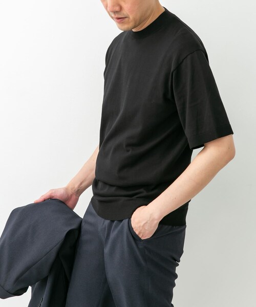 URBAN RESEARCH DOORS（アーバンリサーチドアーズ）の「LIFE STYLE TAILOR　ハイゲージクルーネック半袖ニット（シャツ/ブラウス・メンズ・IVORY/BLACK/NAVY BLUE/GRAY BROWN・M/L）」の17枚目の写真