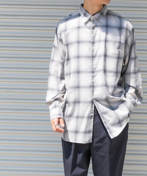 URBAN RESEARCH DOORS（アーバンリサーチドアーズ）の「FORK&SPOON　コットンウールチェックシャツ（シャツ/ブラウス・メンズ・BROWN/GRAY・4/5）」の3枚目の写真