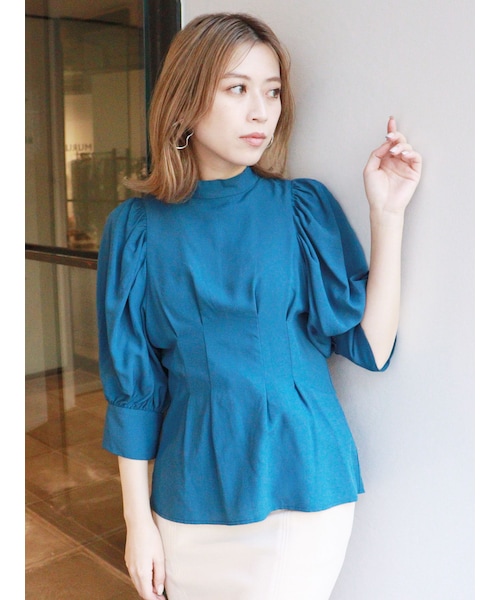 MURUA（ムルーア）の「ボウタイタックブラウス（シャツ/ブラウス・レディース・ホワイト/ブラック/グリーン/ブルー・F）」の7枚目の写真