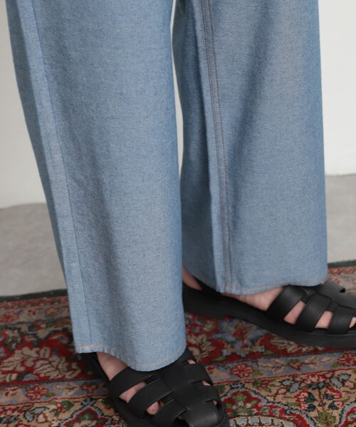SENSE OF PLACE by URBAN RESEARCH（センスオブプレイスバイアーバンリサーチ）の「デニムフリンジシャンブレーワイドパンツ（デニムパンツ・メンズ・L.INDIGO/BLACK・M/L）」の14枚目の写真