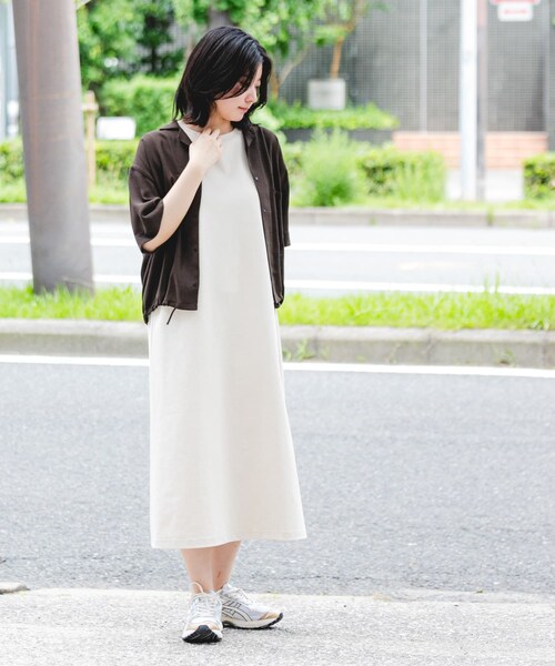 EKAL（エカル）の「『吸水速乾/UVカット』DRY OUT SLEEVLESS ONE-PIECE（ワンピース・レディース・ネイビー/アイボリー/サルチャ/チャコール・FREE）」の9枚目の写真