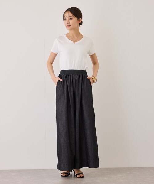 Jayro(ジャイロ)の「スラブデニムロングワイドパンツ(デニムパンツ・レディース・ブラック/チャコール/ネイビー/ブルー系・M)」の15枚目の写真