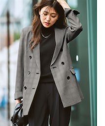 7days Life Styling | 【レディーススーツ】セットアップ対応ダブルブレストテーラードジャケット（上下別売・多機能360°ストレッチ素材シリーズ）(スーツジャケット)
