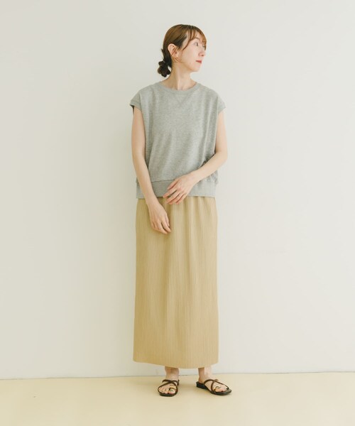ITEMS URBANRESEARCH（アイテムズ アーバンリサーチ）の「セルフカットプリーツスカート（スカート・レディース・BEG/GRN/CHA・FREE）」の20枚目の写真