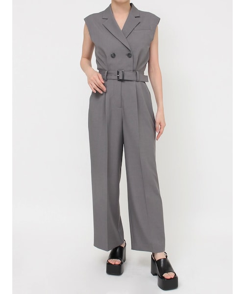 MURUA（ムルーア）の「テーラードノースリオールインワン（つなぎ/オールインワン・レディース・グレー/ブルー/ベージュ/カーキ/アイボリー/ブラック/モカ/ミックス・F/1/2）」の5枚目の写真